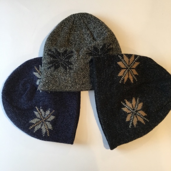 Men’s beanie hats. 3 hats. Blue grey black. - Picture 1 of 2